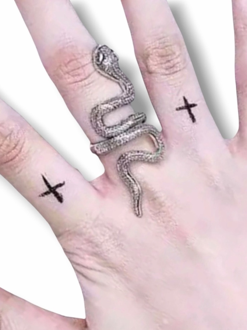 Antique Silver Long Crawling Snake Ring Witch Grunge NWT - Picture 2 of 4